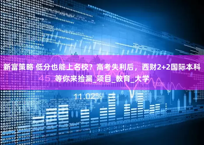 新富策略 低分也能上名校？高考失利后，西财2+2国际本科等你来捡漏_项目_教育_大学